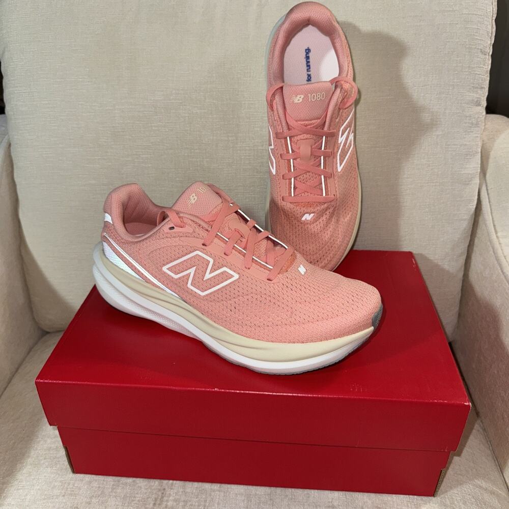 New Balance 1080v15 Size 9 Womens Pink Beige Sneakers Running Shoes W10808T4 NWT